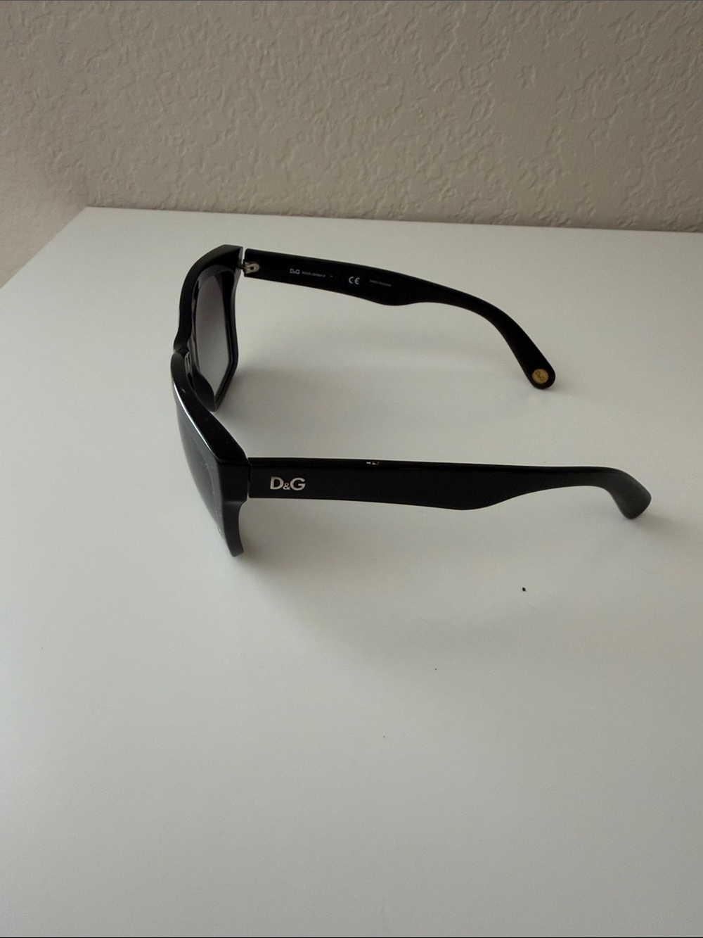 D&G Black Men's Rectangular Sunglasses with Subtle Logo